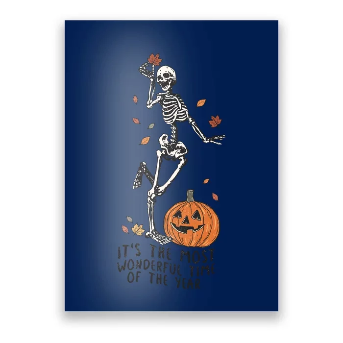 Halloween Skeleton Dance Its The Most Wonderful Time Of The Year Vintage Retro Poster