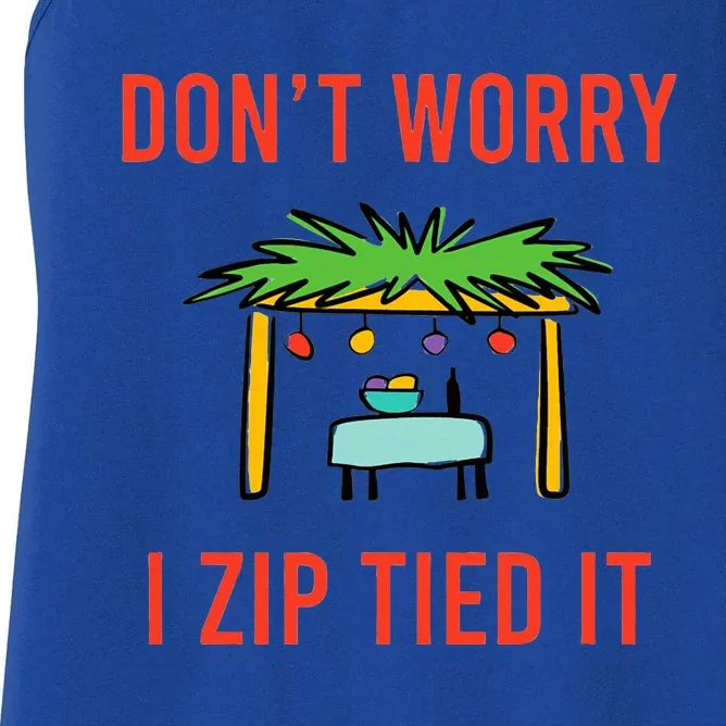 Happy Sukkot DonT Worry I Zip Tied It Jewish Sukkah Builder Women's Racerback Tank