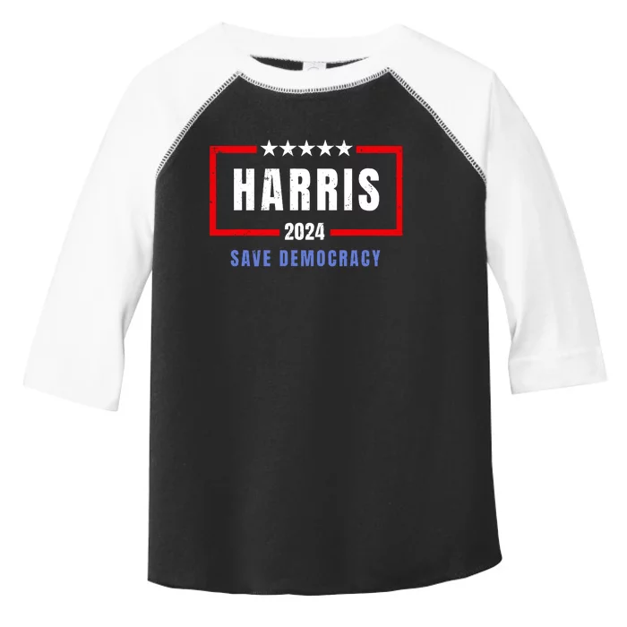 Harris Save Democracy 2024 For President Toddler Fine Jersey T-Shirt