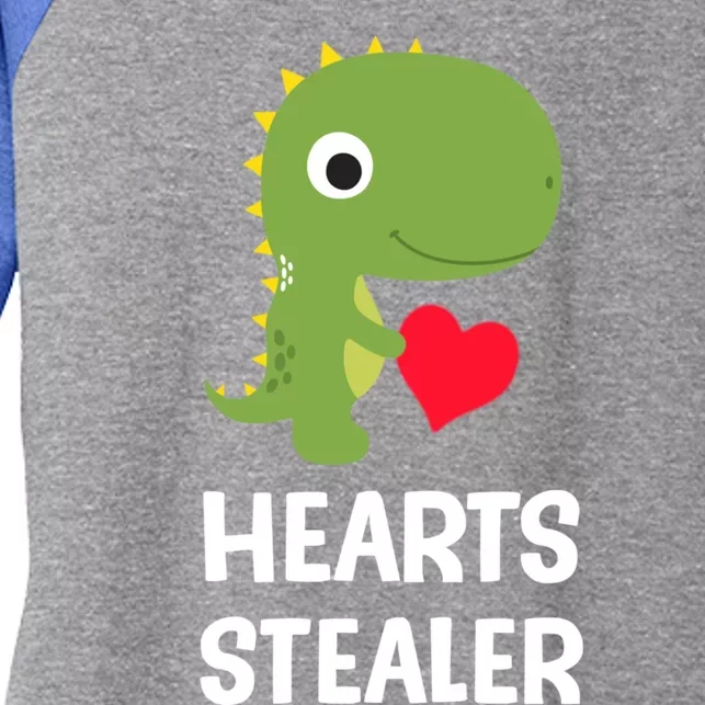 Hearts Stealer Dinosaur Trex Valentines Day Great Gift Women's Tri-Blend 3/4-Sleeve Raglan Shirt