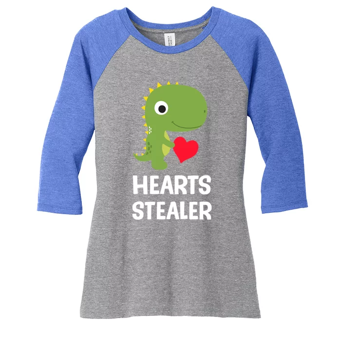 Hearts Stealer Dinosaur Trex Valentines Day Great Gift Women's Tri-Blend 3/4-Sleeve Raglan Shirt