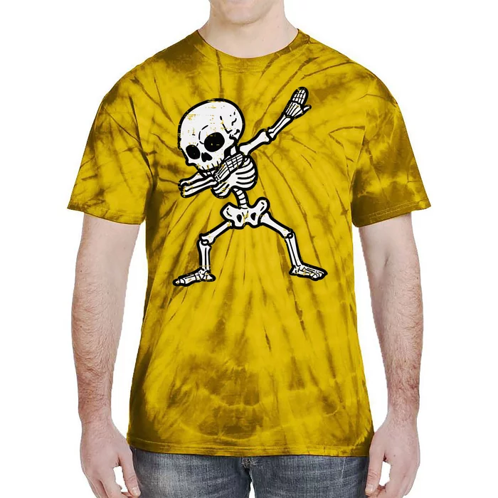 Halloween Skeleton Dabbing Costume Tie-Dye T-Shirt