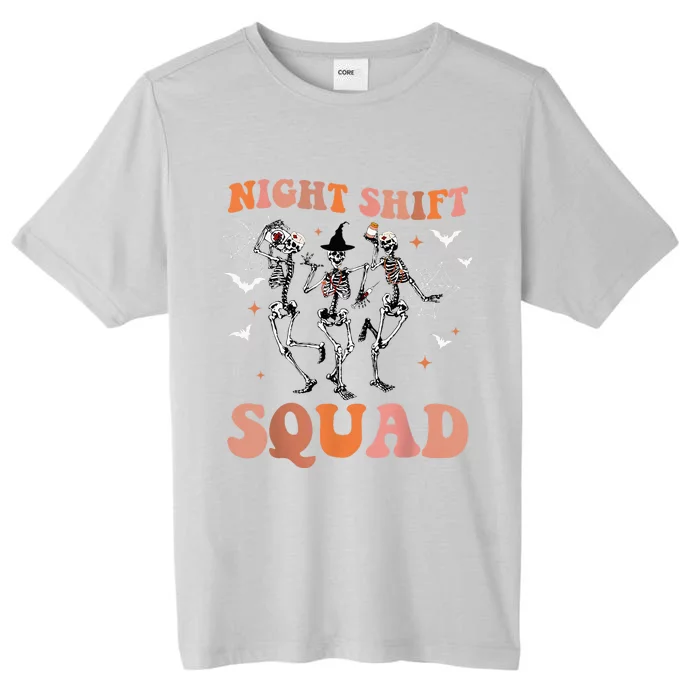 Halloween Skeleton Dancing Nurse Night Squad Shift ChromaSoft Performance T-Shirt