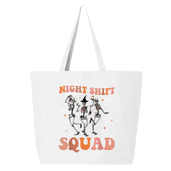 Halloween Skeleton Dancing Nurse Night Squad Shift 25L Jumbo Tote