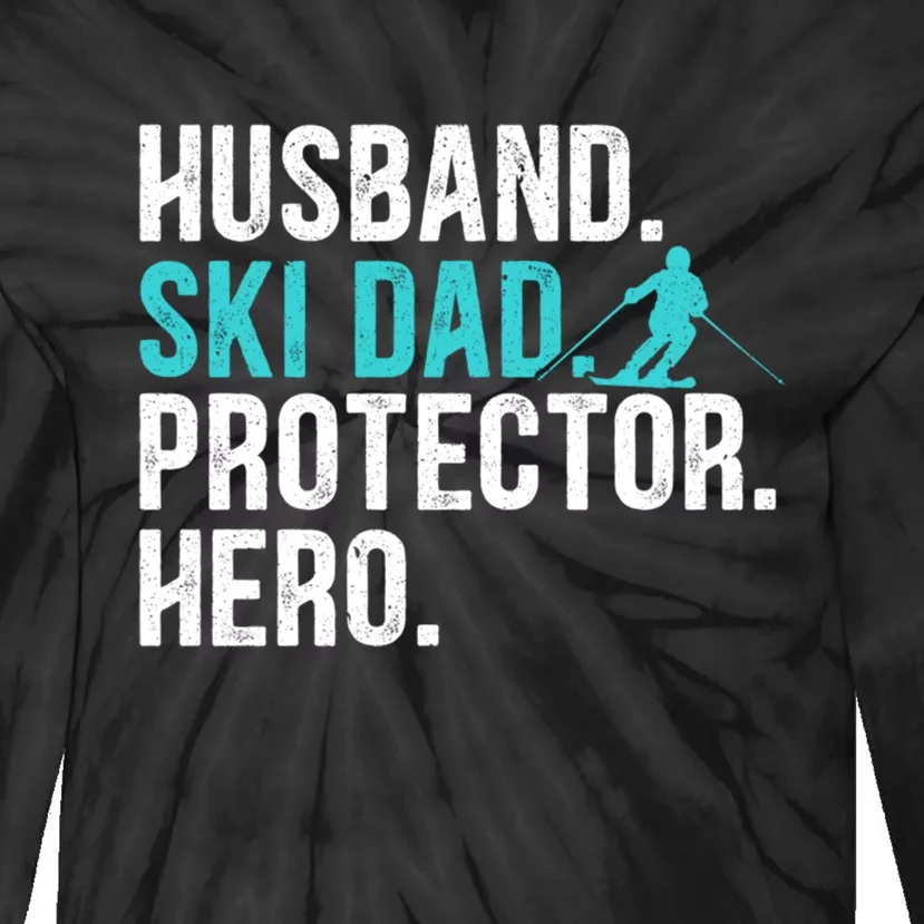 Husband Ski Dad Protector Hero Gift For Dad Tie-Dye Long Sleeve Shirt