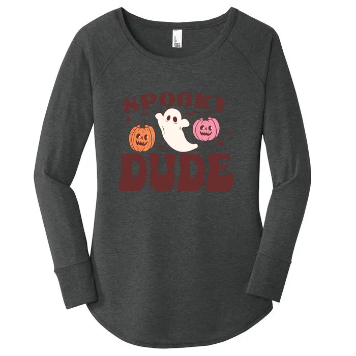 Halloween Spooky Dude Cute Ghost Groovy Gift Women's Perfect Tri Tunic Long Sleeve Shirt