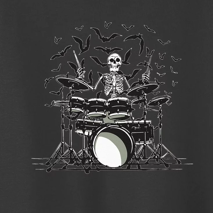 Halloween Skeleton Drummer Drumming Drumset Scary Toddler T-Shirt