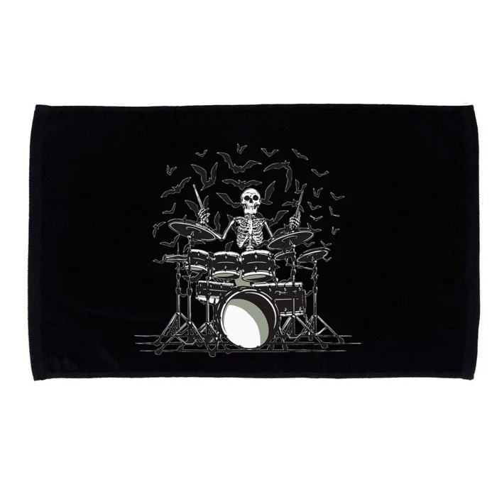 Halloween Skeleton Drummer Drumming Drumset Scary Microfiber Hand Towel