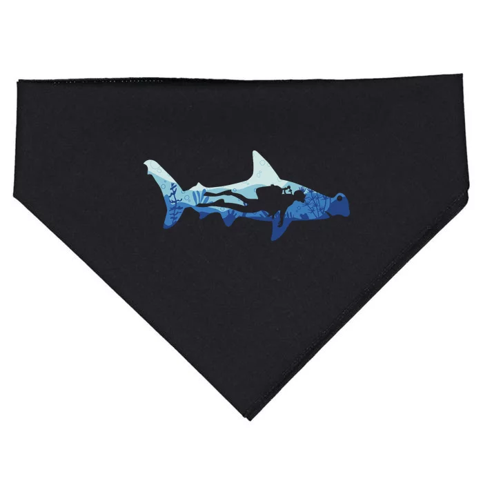 Hammerhead Shark Diver Ocean USA-Made Doggie Bandana