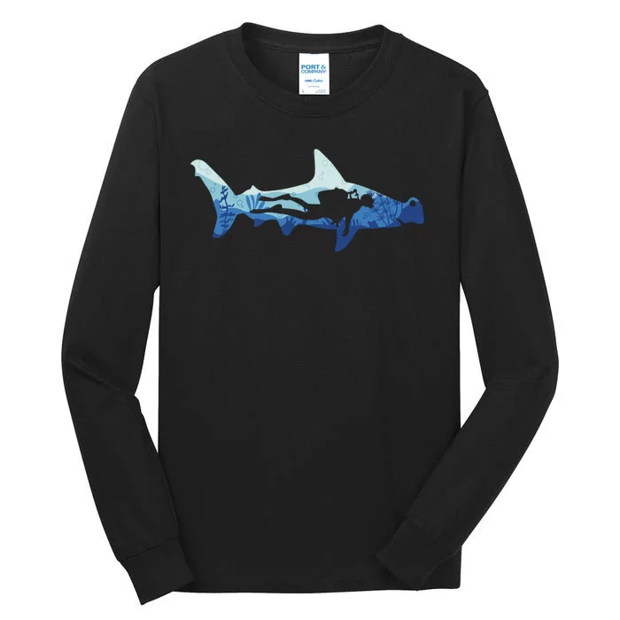 Hammerhead Shark Diver Ocean Tall Long Sleeve T-Shirt