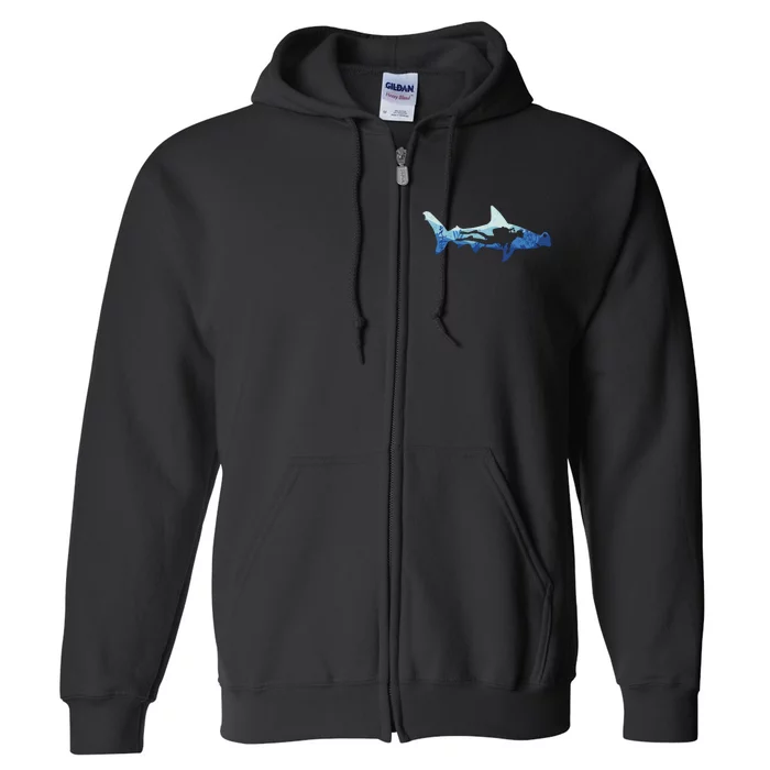 Hammerhead Shark Diver Ocean Full Zip Hoodie