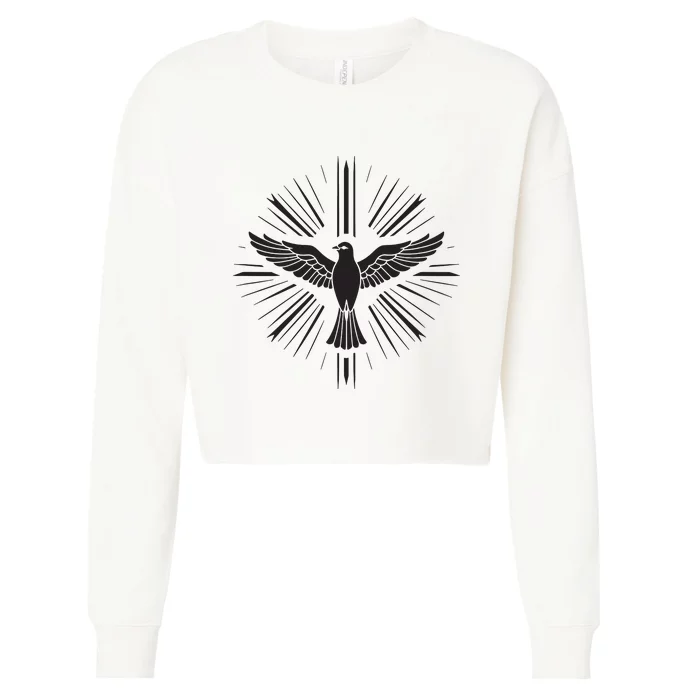 Holy Spirit Dove Praise Jesus Pentecost Cropped Pullover Crew