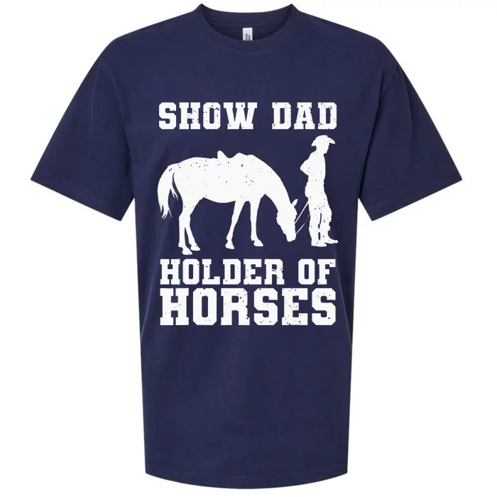 Horse Show Dad Funny Horse Show Daddy Equestrian Father Sueded Cloud Jersey T-Shirt