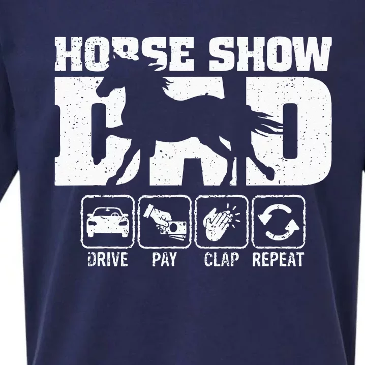 Horse Show Dad Drive Pay Clap Repeat Funny Horse Dad Xmas Sueded Cloud Jersey T-Shirt