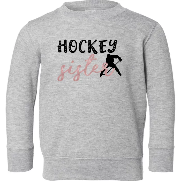 Hockey Sister Design Player Silhouette Gift Toddler Sweatshirt