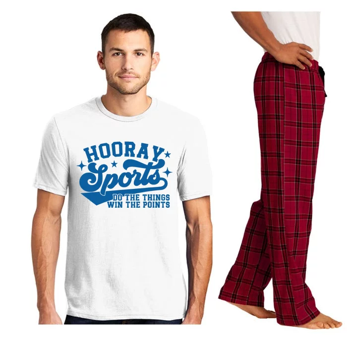 Hooray Sports do the things win the points Funny Blue sports Pajama Set