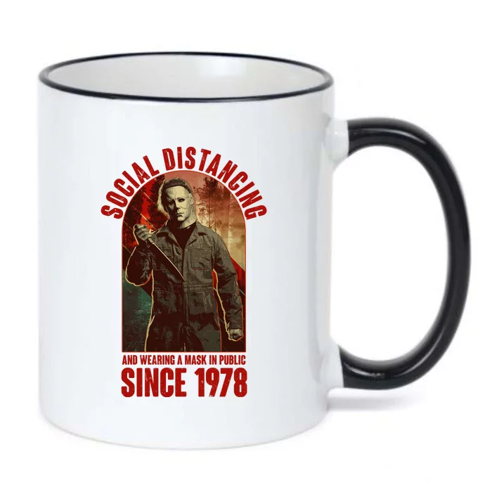 Halloween Social Distancing And Wearing A Mask Since 1978 Black Color Changing Mug