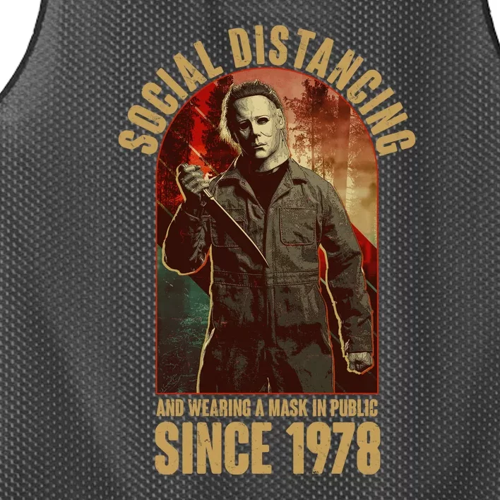 Halloween Social Distancing And Wearing A Mask Since 1978 Mesh Reversible Basketball Jersey Tank