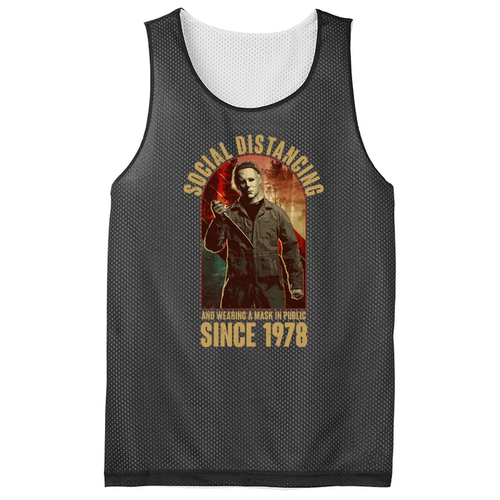 Halloween Social Distancing And Wearing A Mask Since 1978 Mesh Reversible Basketball Jersey Tank