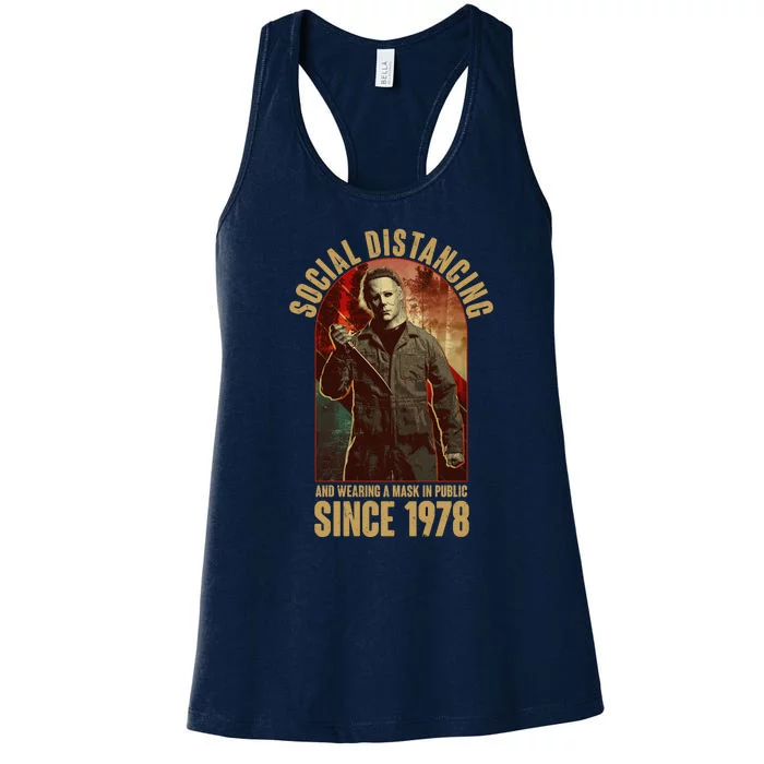 Halloween Social Distancing And Wearing A Mask Since 1978 Women's Racerback Tank