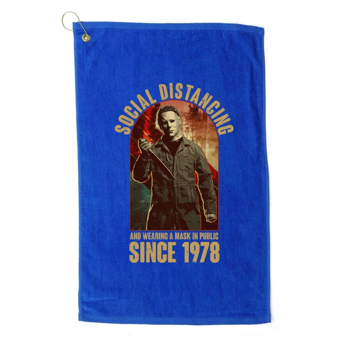 Halloween Social Distancing And Wearing A Mask Since 1978 Platinum Collection Golf Towel