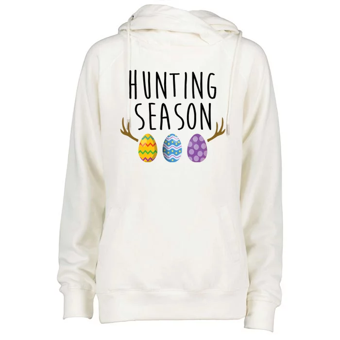 Hunting Season Deer Easter Eggs Womens Funnel Neck Pullover Hood