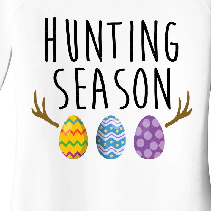 Hunting Season Deer Easter Eggs Women's Perfect Tri Tunic Long Sleeve Shirt