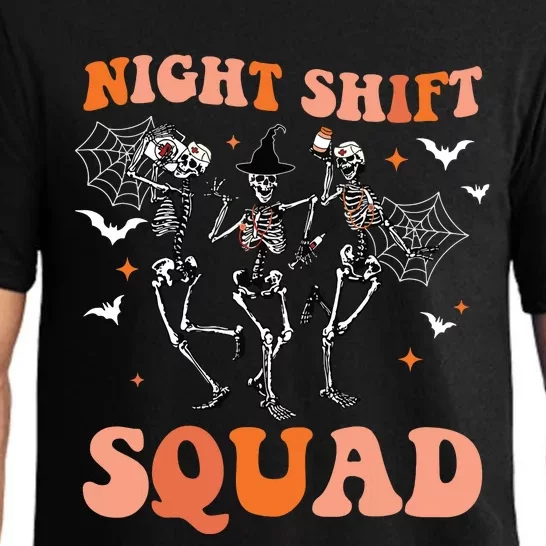 Halloween Skeleton Dancing Nurse Night Squad Shift Women Pajama Set