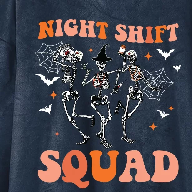 Halloween Skeleton Dancing Nurse Night Squad Shift Women Hooded Wearable Blanket