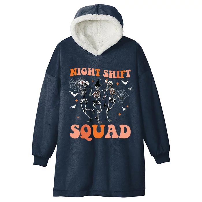 Halloween Skeleton Dancing Nurse Night Squad Shift Women Hooded Wearable Blanket