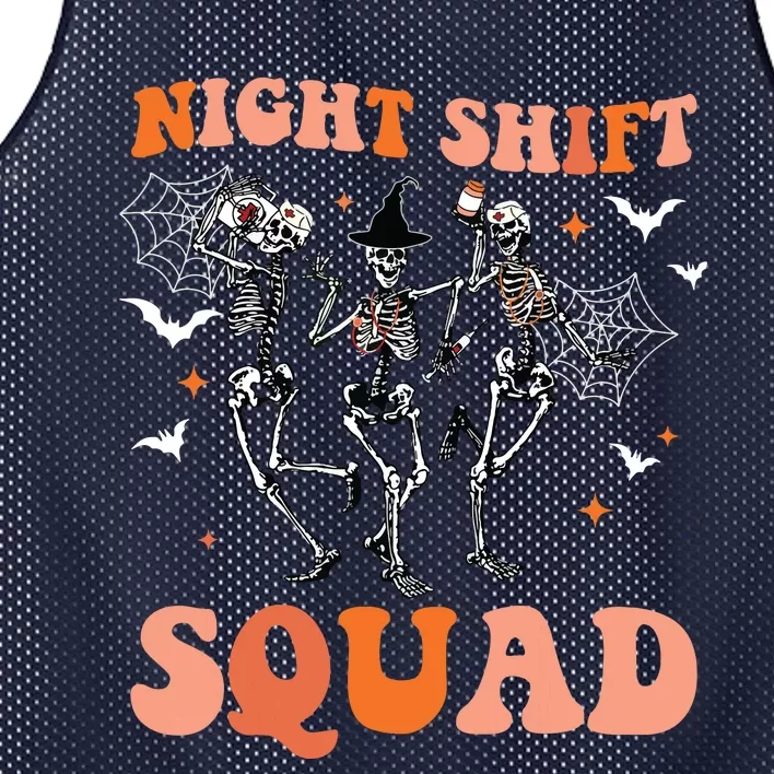 Halloween Skeleton Dancing Nurse Night Squad Shift Women Mesh Reversible Basketball Jersey Tank