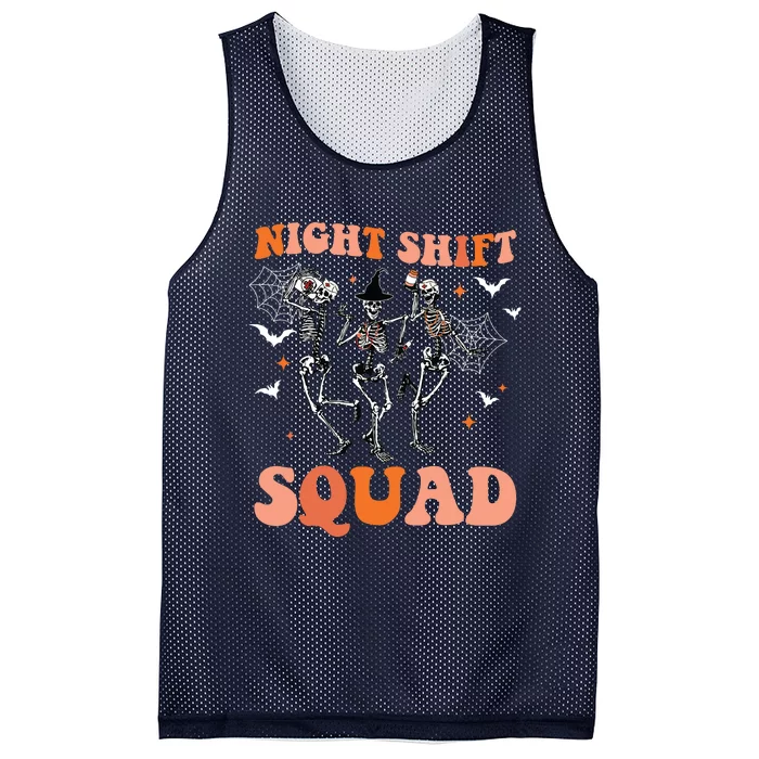 Halloween Skeleton Dancing Nurse Night Squad Shift Women Mesh Reversible Basketball Jersey Tank