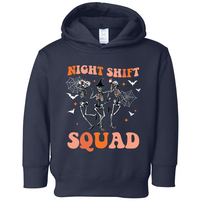 Halloween Skeleton Dancing Nurse Night Squad Shift Women Toddler Hoodie