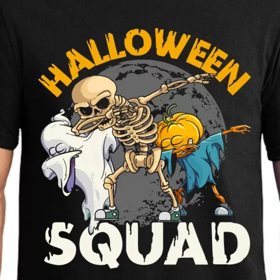 Halloween Squad Dabbing Skeleton Zombie Scary Pumpkin Cool Gift Pajama Set