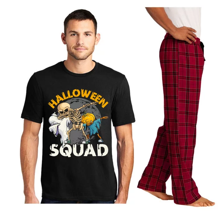 Halloween Squad Dabbing Skeleton Zombie Scary Pumpkin Cool Gift Pajama Set