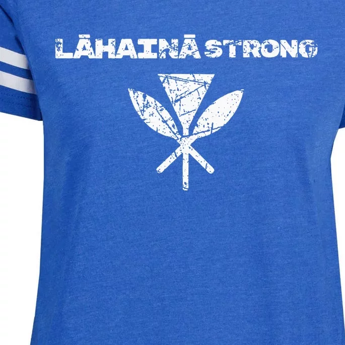 Hawaii Strong Distressed Look Strong Resilient Lahaina Enza Ladies Jersey Football T-Shirt