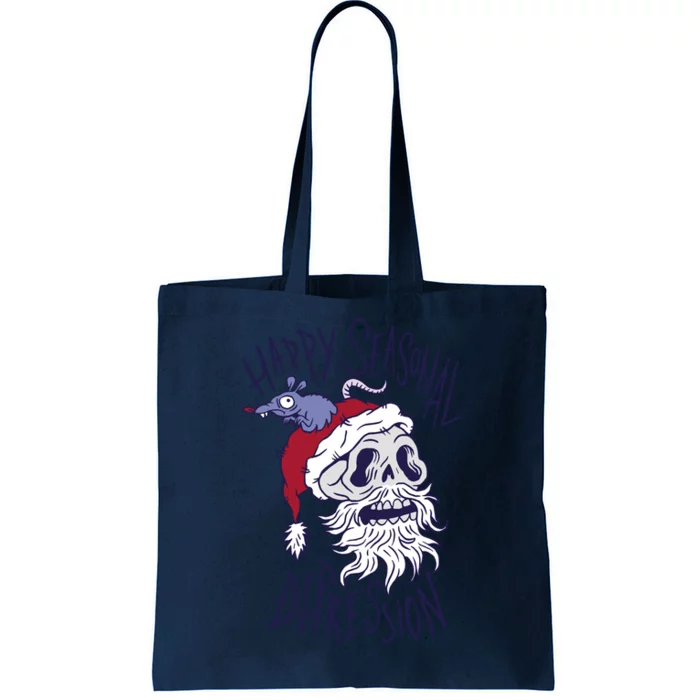 Happy Seasonal Depression Santa Tote Bag