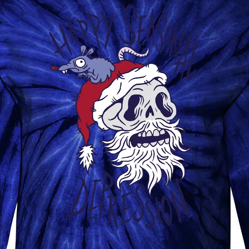 Happy Seasonal Depression Santa Tie-Dye Long Sleeve Shirt