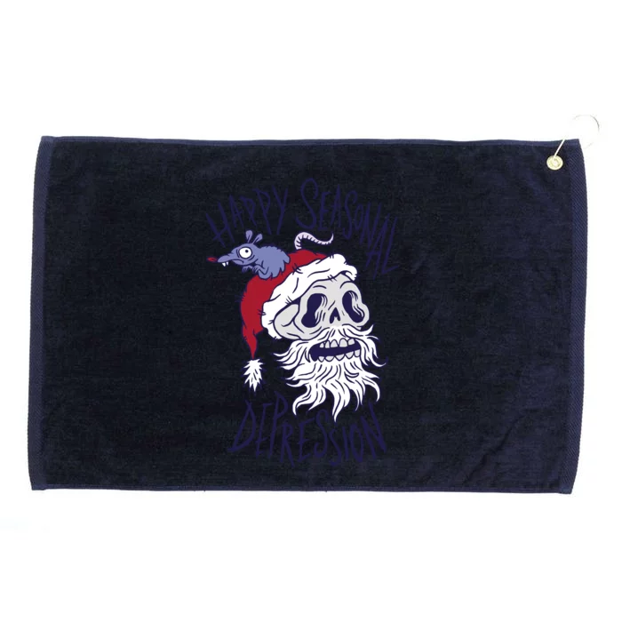 Happy Seasonal Depression Santa Grommeted Golf Towel