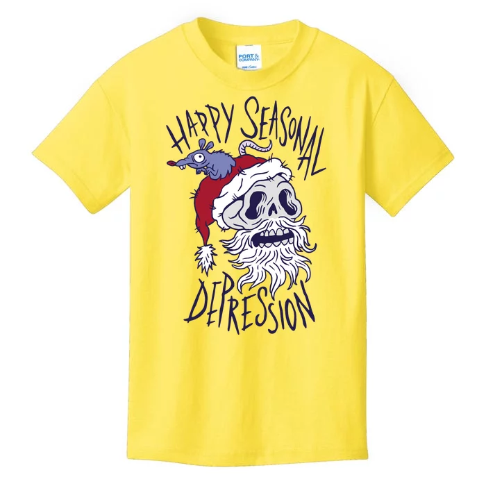 Happy Seasonal Depression Santa Kids T-Shirt