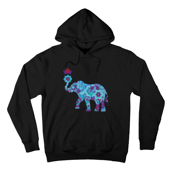 Henna Styled Elephant Lotus Flower Save The Elephants Hoodie