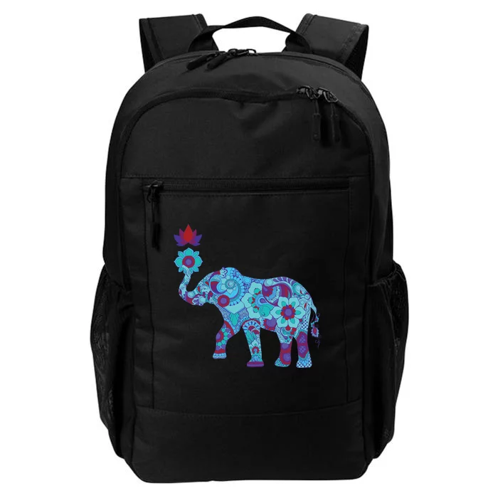 Henna Styled Elephant Lotus Flower Save The Elephants Daily Commute Backpack