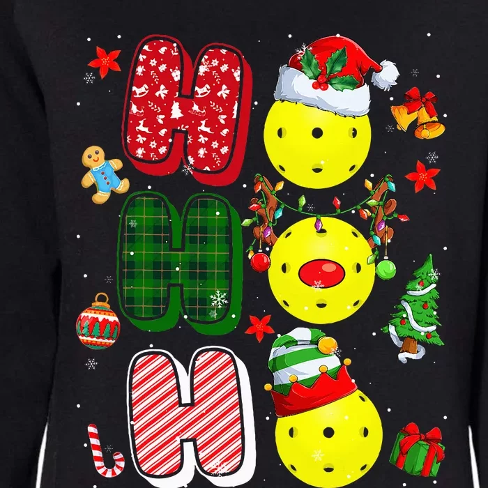 Hohoho Santa Elf Reindeer Pickleball Balls Xmas Tree Lights Womens California Wash Sweatshirt