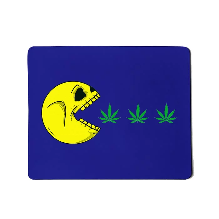 Halloween Skeleton Eats Weed Funny Marijuana Cannabis 420 Mousepad