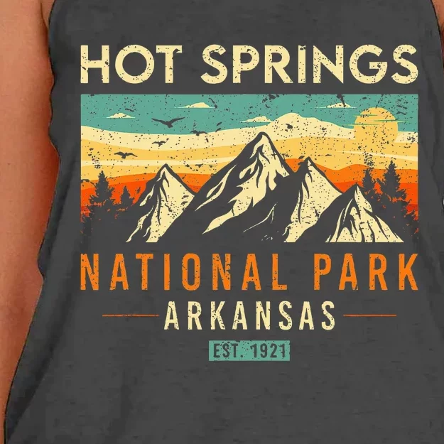 Hot Springs Est. 1921 Retro Arkansas National Park Women's Knotted Racerback Tank