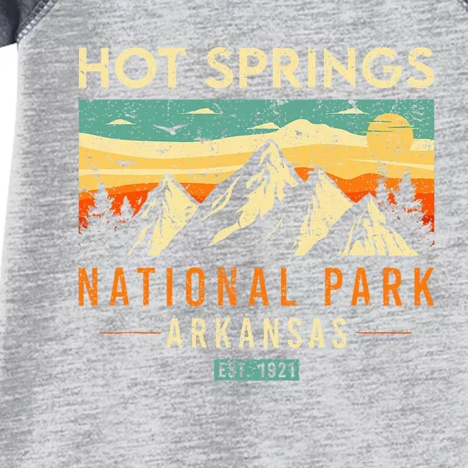 Hot Springs Est. 1921 Retro Arkansas National Park Infant Baby Jersey Bodysuit