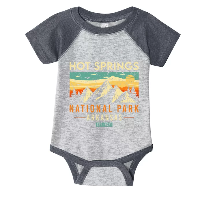 Hot Springs Est. 1921 Retro Arkansas National Park Infant Baby Jersey Bodysuit