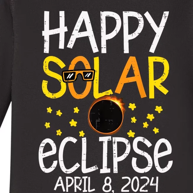 Happy Solar Eclipse April 8 2024 04 08 24 Baby Long Sleeve Bodysuit