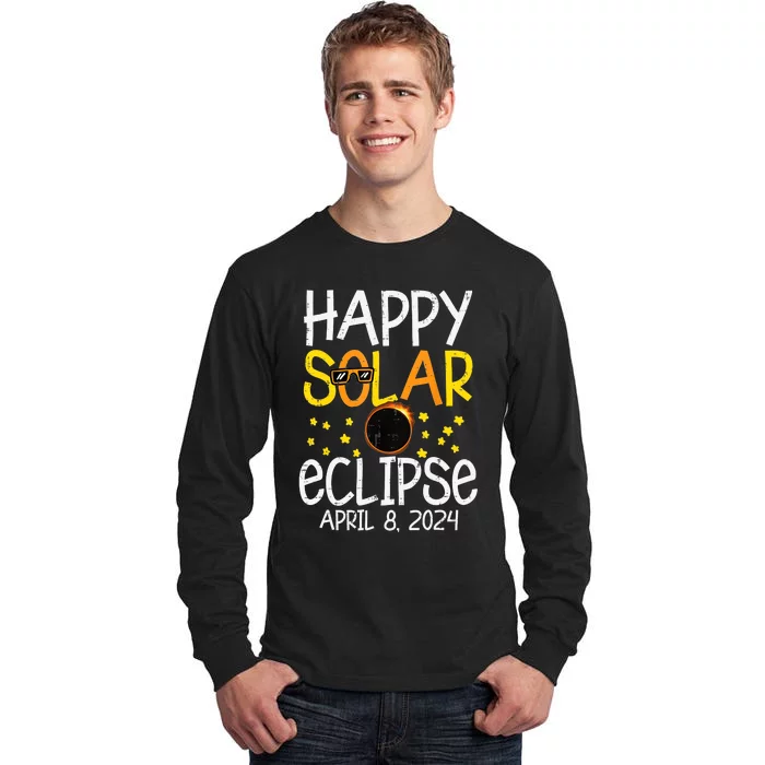 Happy Solar Eclipse April 8 2024 04 08 24 Tall Long Sleeve T-Shirt