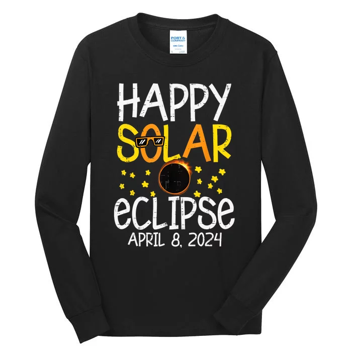 Happy Solar Eclipse April 8 2024 04 08 24 Tall Long Sleeve T-Shirt